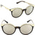 Versace VE4330-108/5A-53 Round Sunglasses Havana/Light Brown Mirror Dark Gold Lens