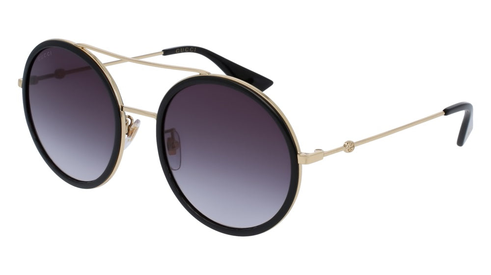 Gucci Sunglasses GG0061S-001 56mm Gold-Black / Grey Gradient