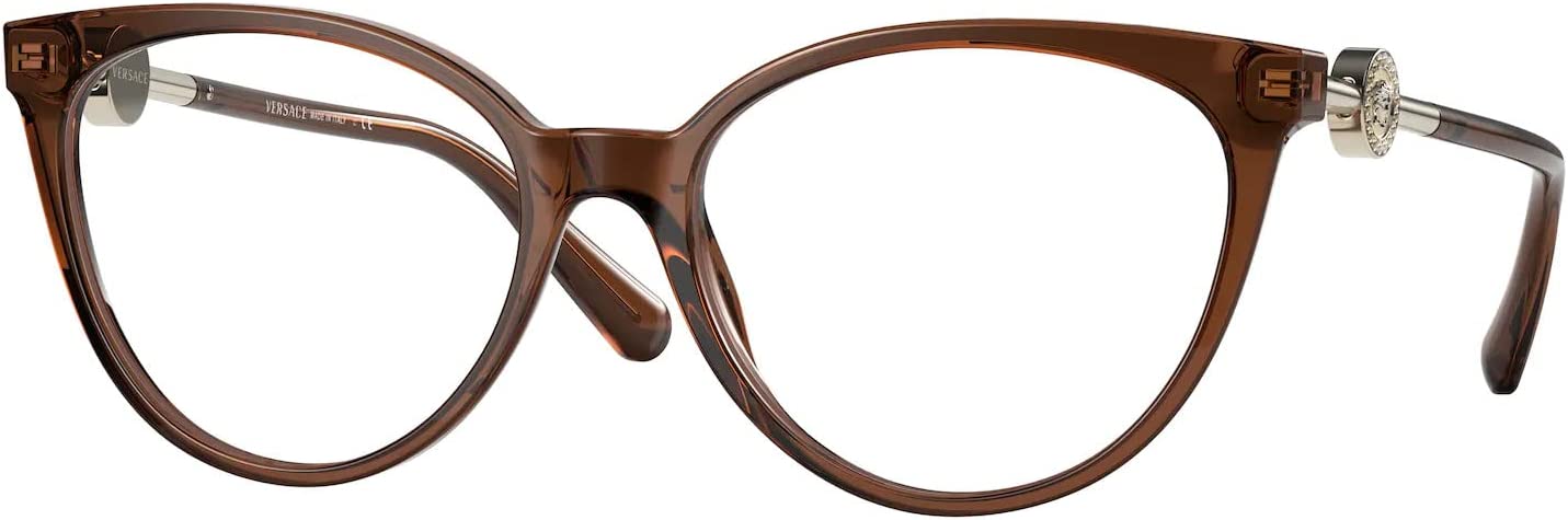 Versace Eyeglasses VE3298B 5324 53mm Transparent Brown / Demo Lens