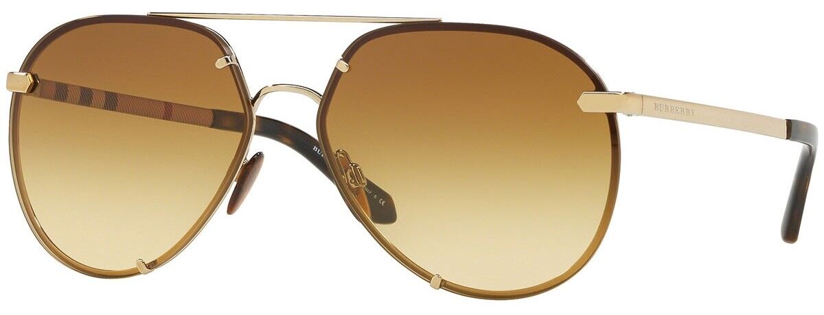 Burberry Sunglasses BE3099 11452L 61mm Gold / Light Yellow Lens