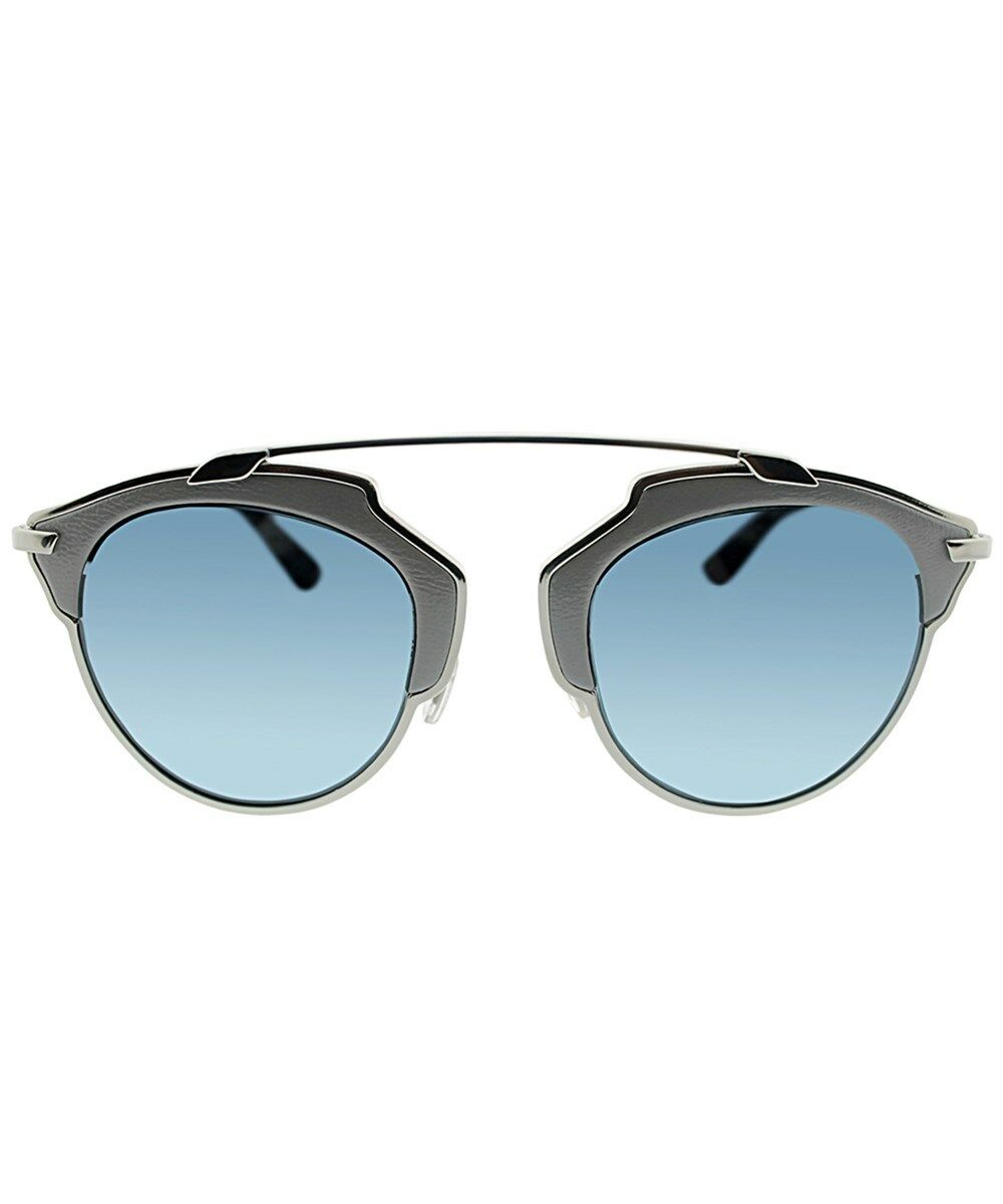 Dior So Real P7Q 8N Sunglasses Grey Leather-Silver / Blue Lens