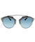 Dior So Real P7Q 8N Sunglasses Grey Leather-Silver / Blue Lens