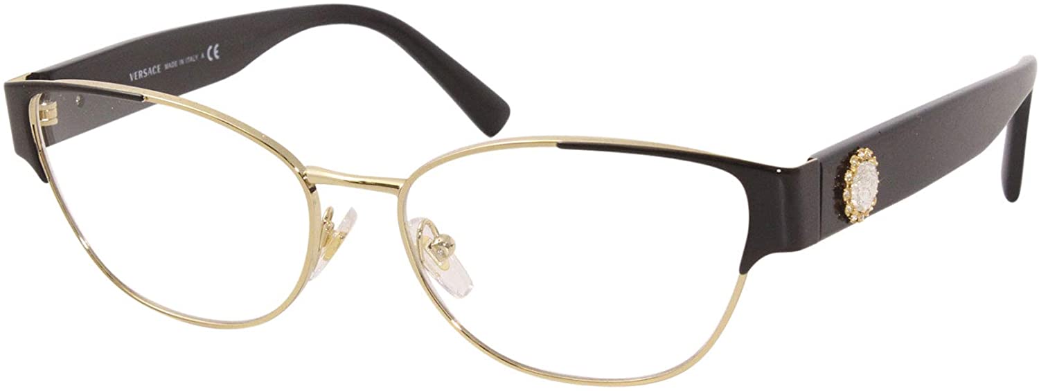 Versace Eyeglasses VE1267B 1433 53mm Gold/Black / Demo Lens