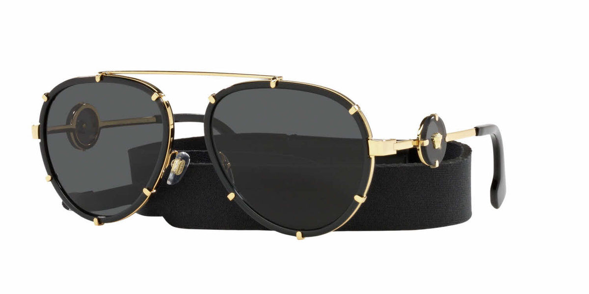 Versace Sunglasses VE2232 143887 61mm Black / Dark Grey Lens