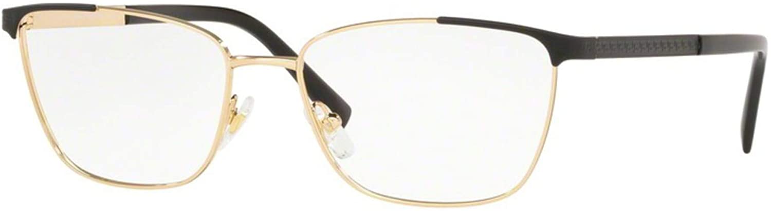 Versace Eyeglasses VE1262 1456 54mm Gold-Black / Demo Lens