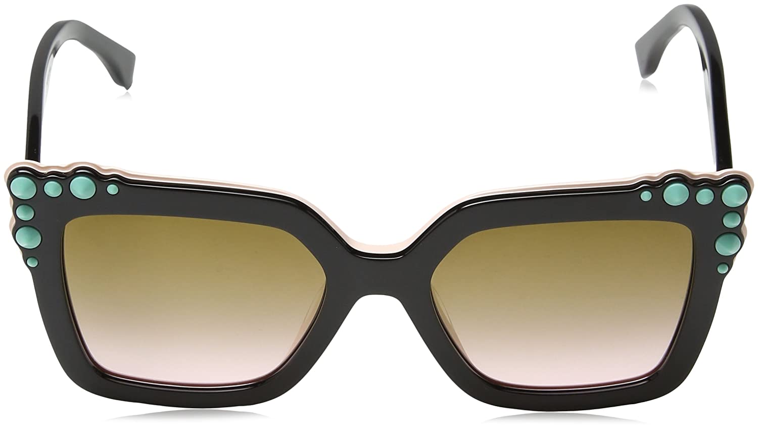 Fendi FF0260/S 3H2 53 Square Sunglasses Black Pink / Brown Gradient Lens