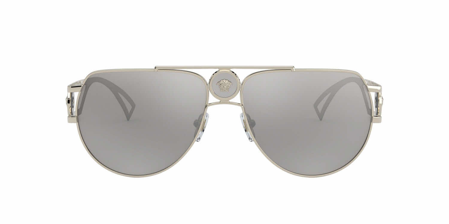 Versace Sunglasses VE2225 12526G 60mm Pale Gold / Light Grey Mirror Silver Lens