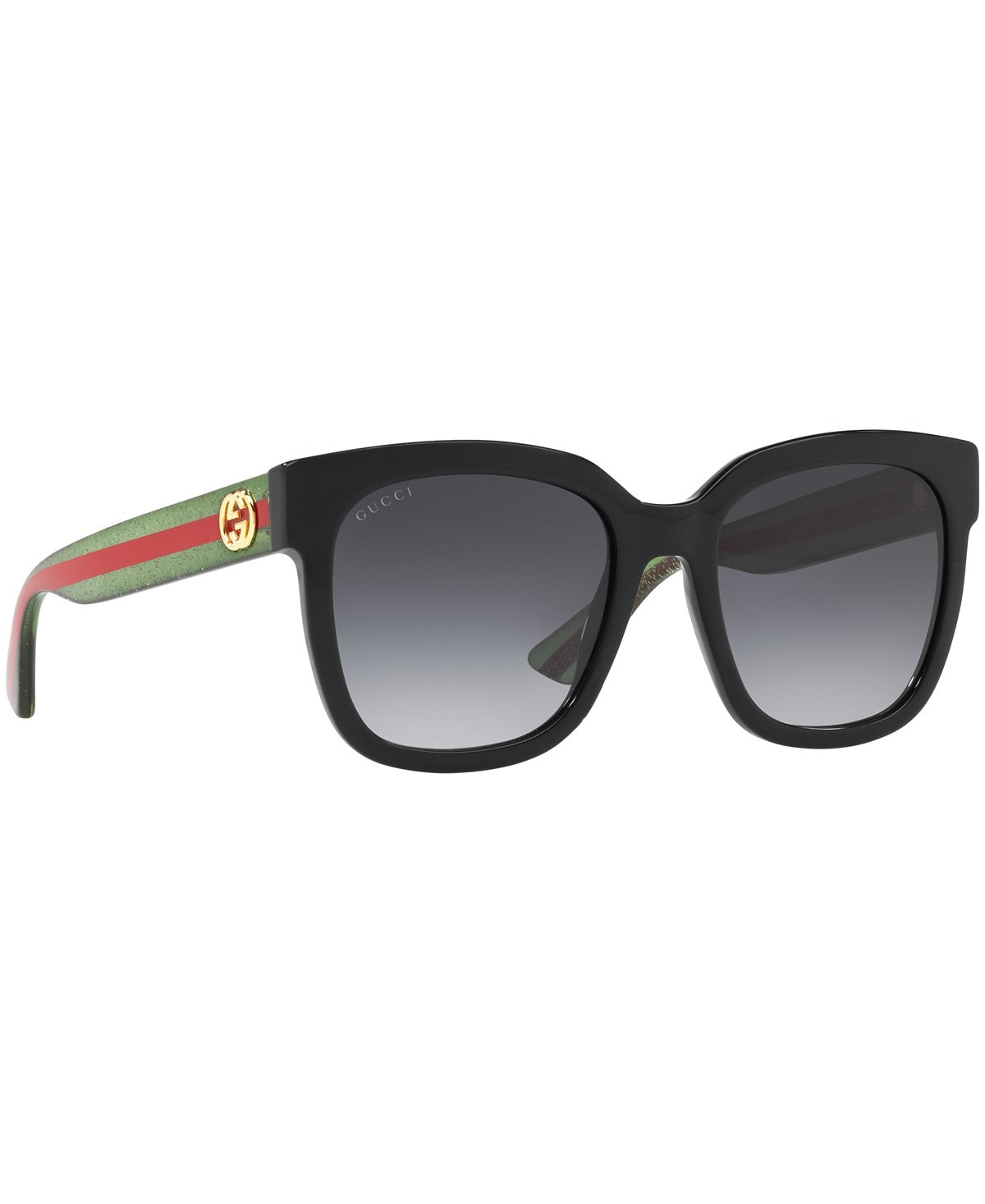 bryder daggry sydvest overlap Gucci Sunglasses GG0034S 002 Black-Green-Red / Grey Gradient Lens - nyIwear