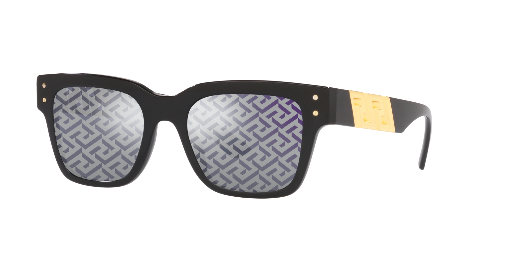 Versace Sunglasses VE4421 GB1F 52mm Black / Dark Grey Monogram Blue Lens