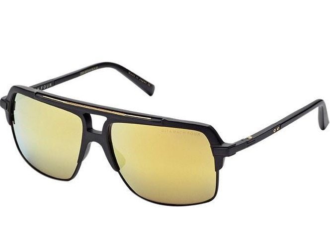 DITA MACH FOUR Sunglasses DRX2070B Matte Black-18k Screws/D Grey Gold Mirror Polarized