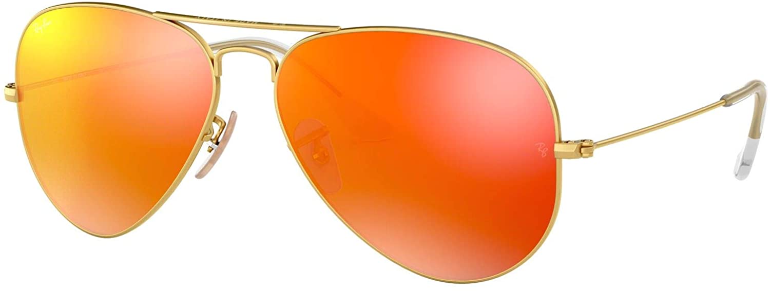 Ray-Ban RB 3025 112/69 55mm Metal Aviator Gold / Brown Orange Mirror