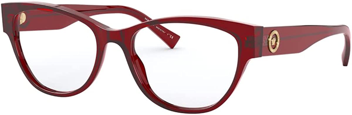 Versace Eyeglasses VE3287 388 53mm Trasparent Red / Demo Lens