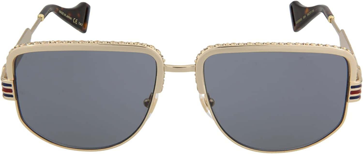 Gucci Sunglasses GG0585S 004 59mm Gold / Blue Lens