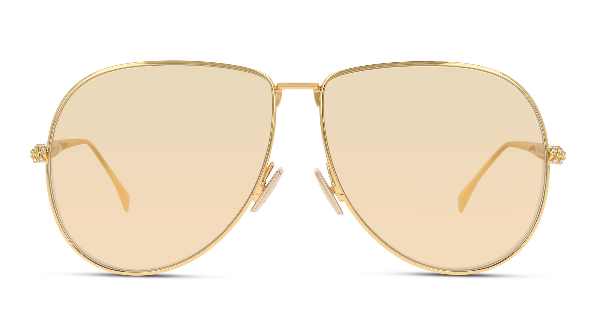 Fendi Sunglasses FF0437S 001-2M 63mm Gold / Rose Mirror Lens