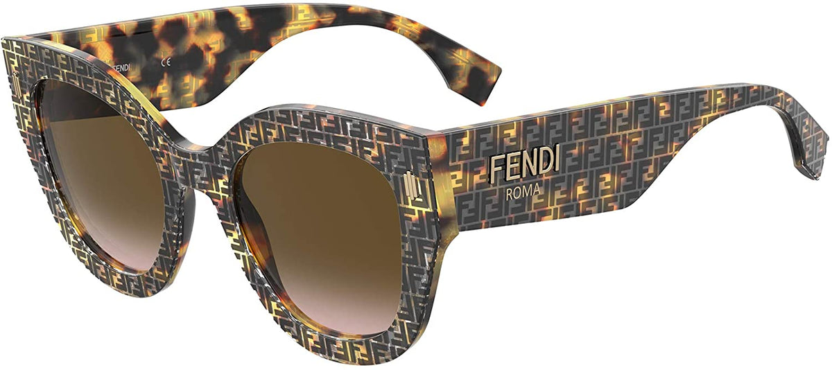 Fendi Sunglasses FF0435S H7P-M2 52mm Havana Pattern / Brown Gradient Lens