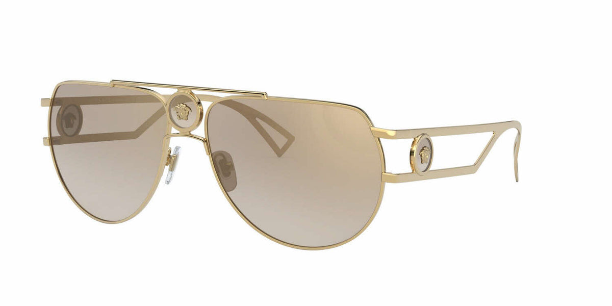 Versace Sunglasses VE2225 10027I 60mm Gold / Brown Mirror Gold Gradient Lens