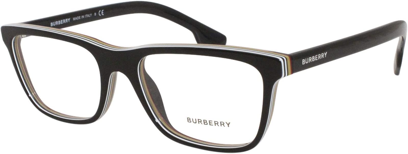 Burberry Eyeglasses BE2292 3798 55mm Check Multilayer Black / Demo Lens