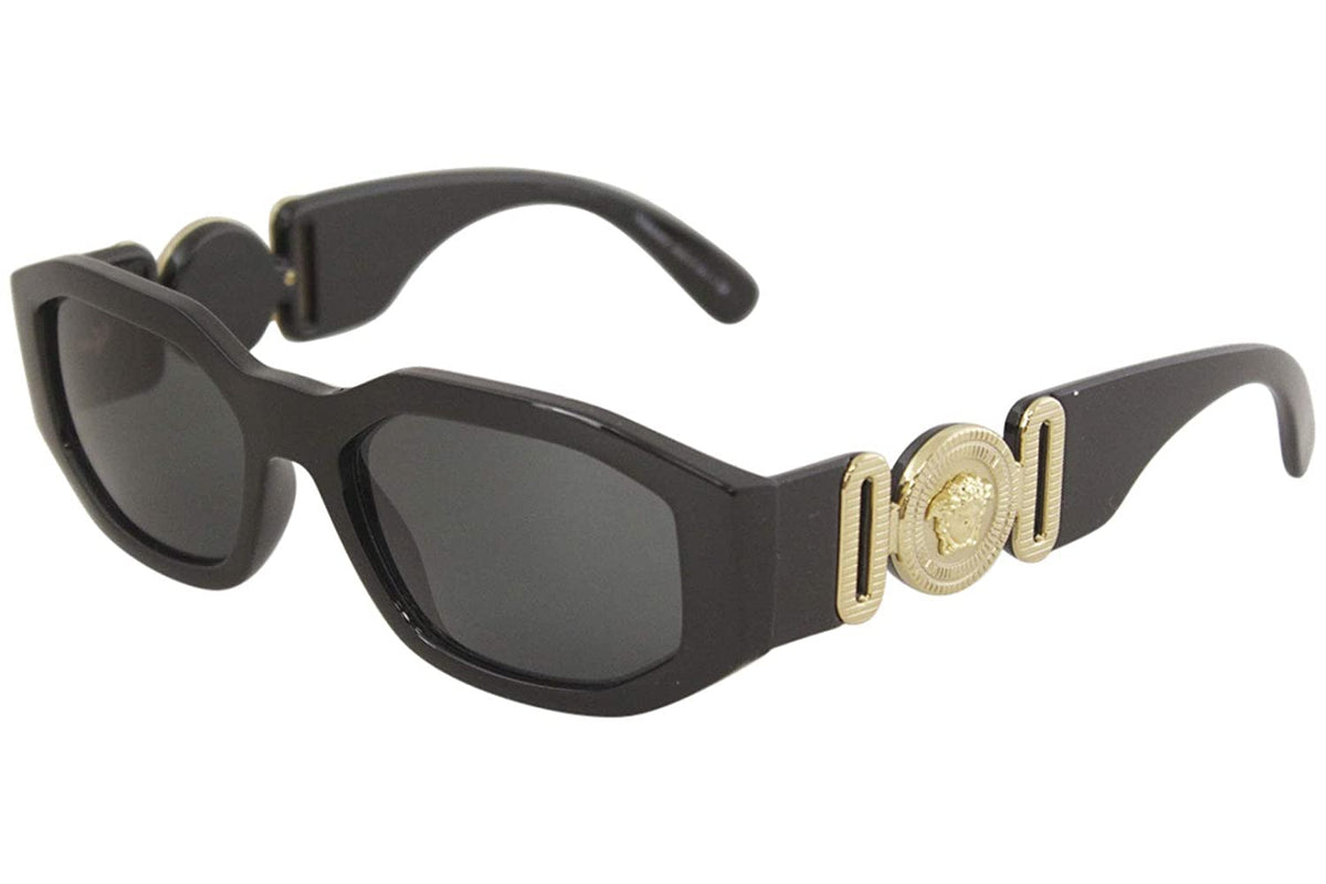 Versace VE4361 GB1/87 53mm Sunglasses Black-Gold / Grey Lens