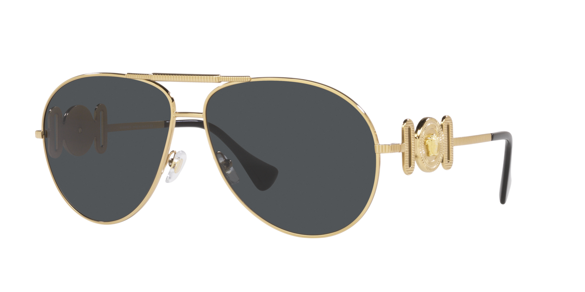 Versace Sunglasses VE2249 100287 65mm Gold / Dark Grey Lens