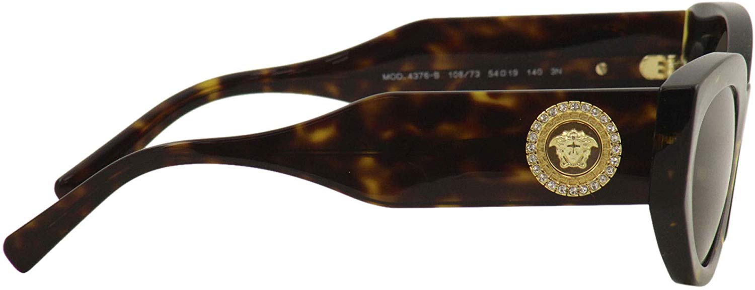 New VERSACE VE 4378 108/73 cheapest Havana Sunglasses Brown Lenses 54mm