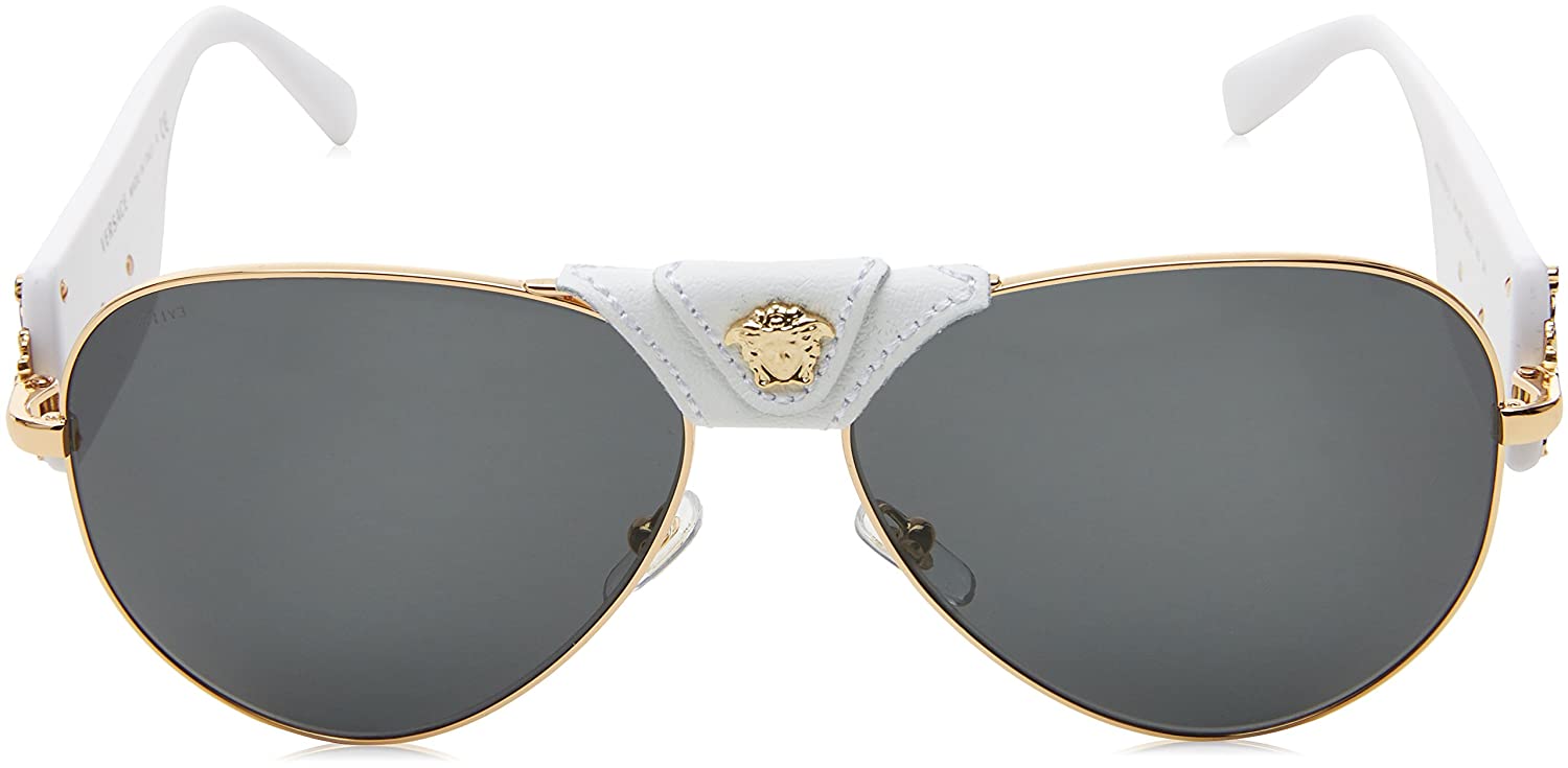 VERSACE Sunglasses VE 2150Q 1341/87 Gold-White / Grey Lens