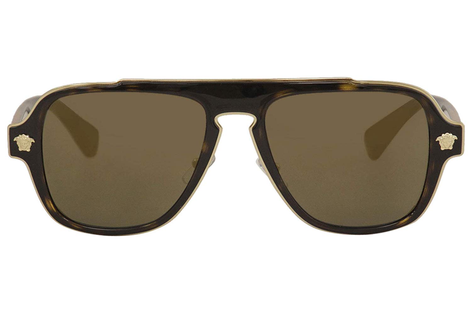 Versace Medusa Charm Sunglasses VE2199 12524T Dark Havana / Dark Grey Mirror Gold