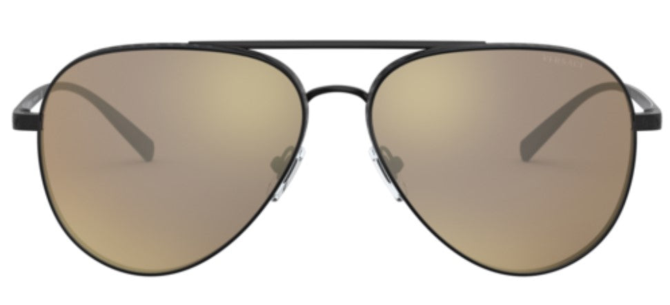 Versace Pilot Sunglasses VE2217 12615A 59mm Matte Black / Light Brown Mirror Dark Gold