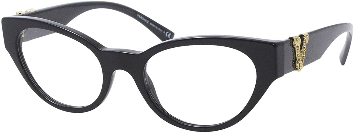 Versace Eyeglasses VE3282 GB1 53mm Black / Demo Lens