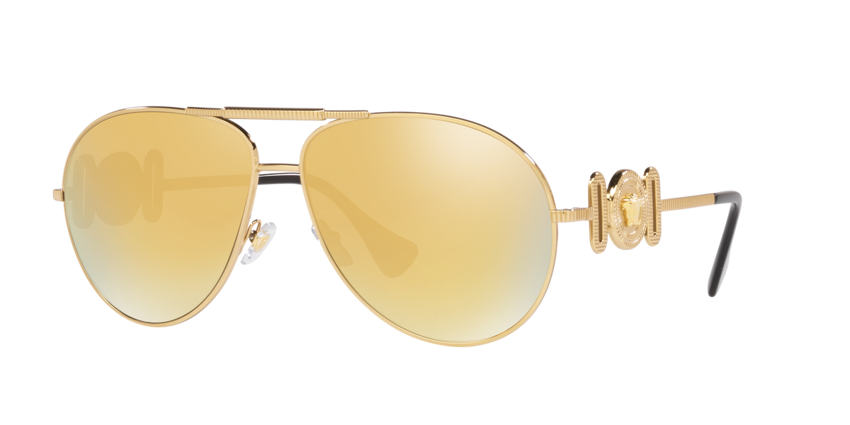 Versace Sunglasses VE2249 10027P 65mm Gold / Brown Mirror Gold Lens