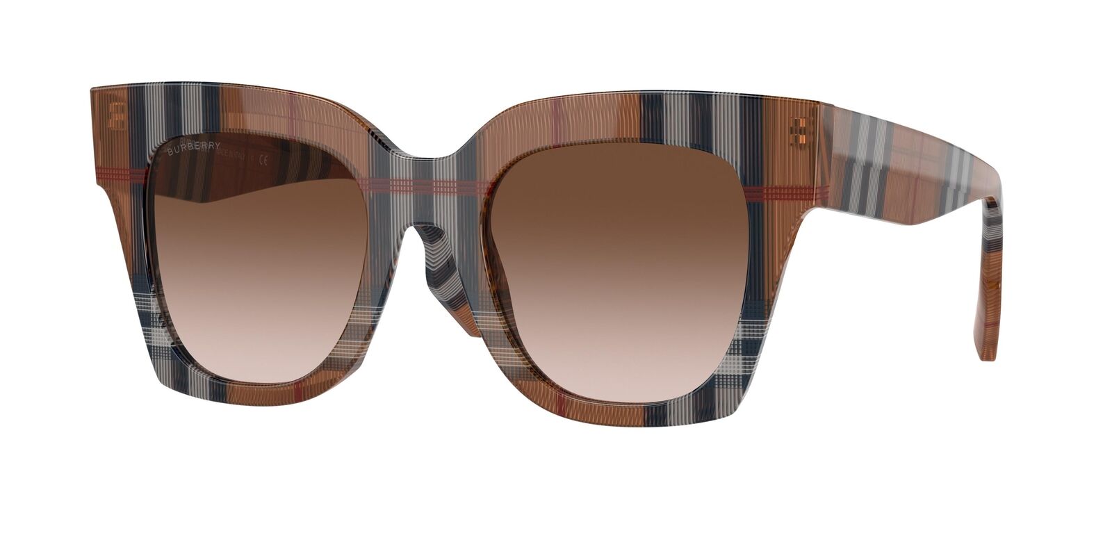 Burberry Sunglasses BE4364 396713 49mm Kitty Check Brown / Brown Gradient Lens