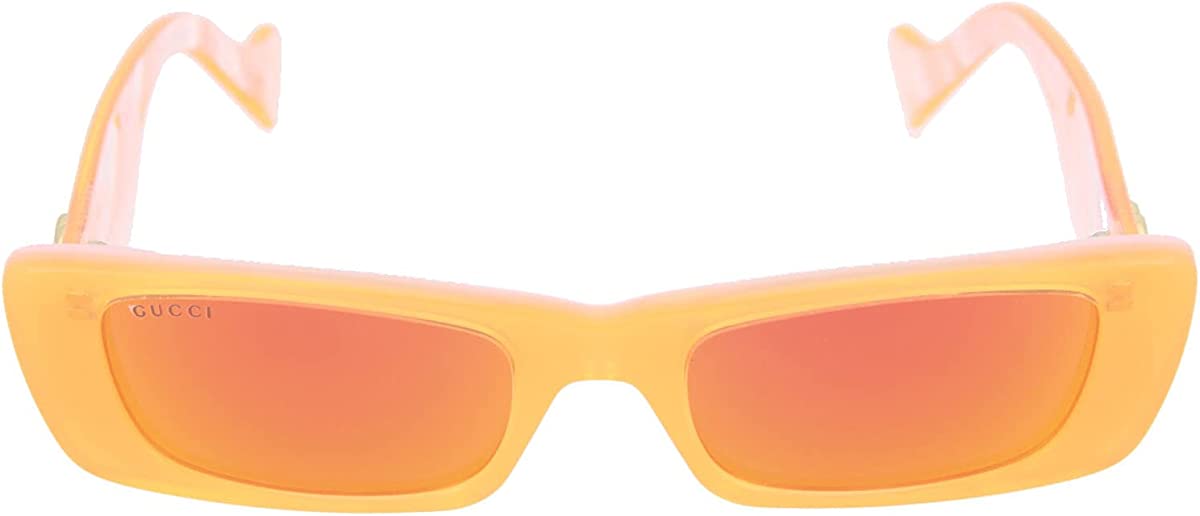 Gucci Sunglasses GG0516S 005 52mm Neon Orange / Orange Mirror Lens